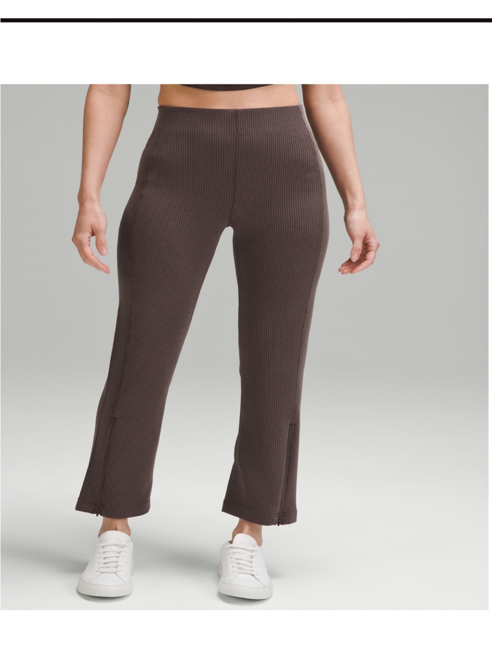 Lululemon ribbed Softstreme zip-leg cropped pants 8